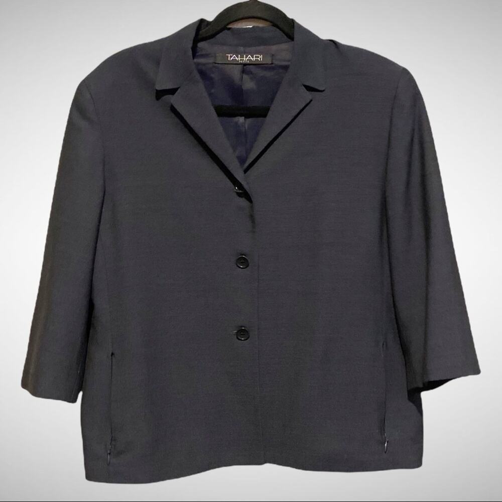 Tahari Petite Boxy Blazer Jacket size 12 Petite